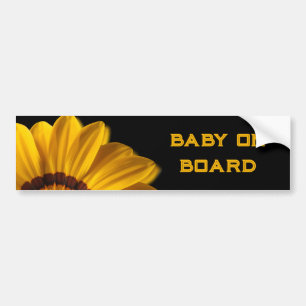 Yellow flower on black background bumper sticker