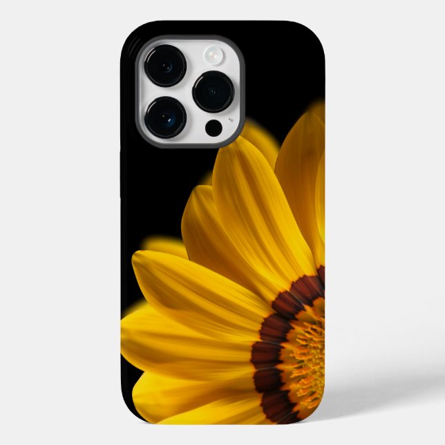 Yellow flower on  black background Case-Mate iPhone case (Back)