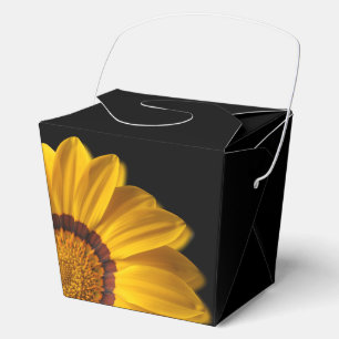 Yellow flower on black background favour box