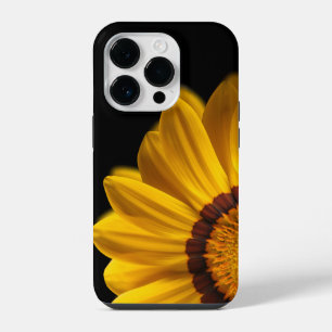 Yellow flower on black background iPhone 14 pro case