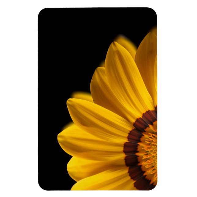 Yellow flower on  black background magnet (Vertical)