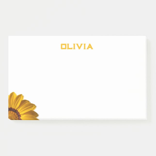 Yellow flower on  black background post-it notes (Front)