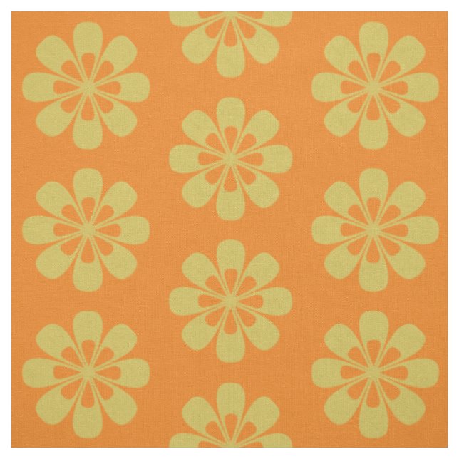 Yellow Flower Pattern Fabric (Swatch)