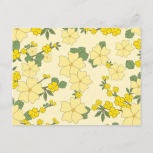 yellow flower pattern postcard