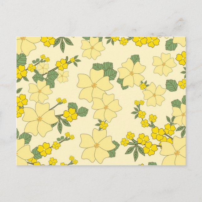 yellow flower pattern postcard (Front)