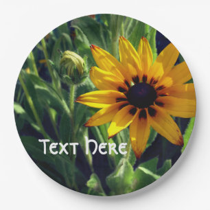 Yellow Flower Photo  Custom Paper Plates