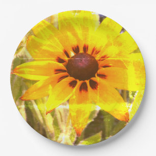 Yellow Flower Photo Paper Plates