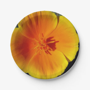 Yellow Flower Photo Paper Plates 7 in