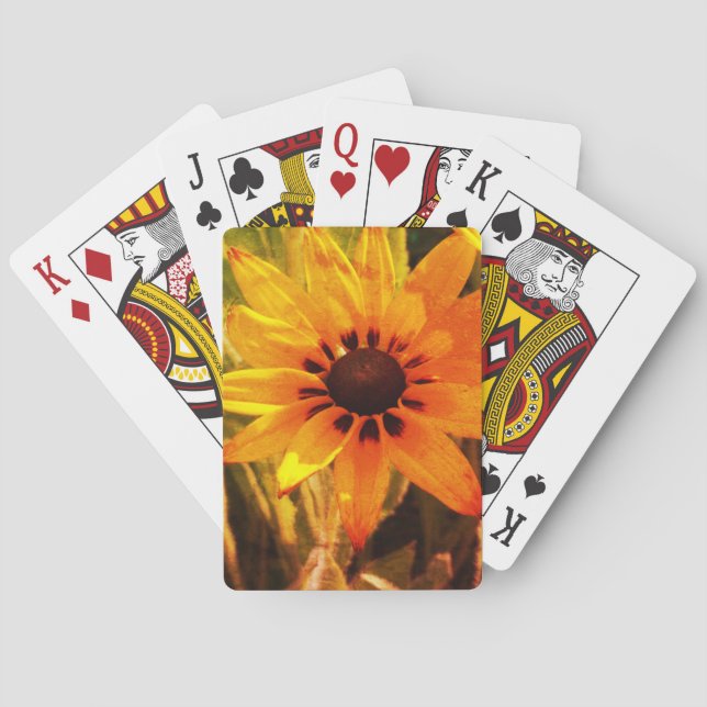Yellow flower Photo Playing Cards (Back)