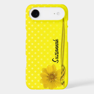 Yellow Flower Photo Scroll Polka Dot Personalised