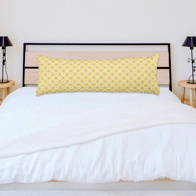 Yellow Flower Plaid Pattern Body Pillow (Creator Uploaded)