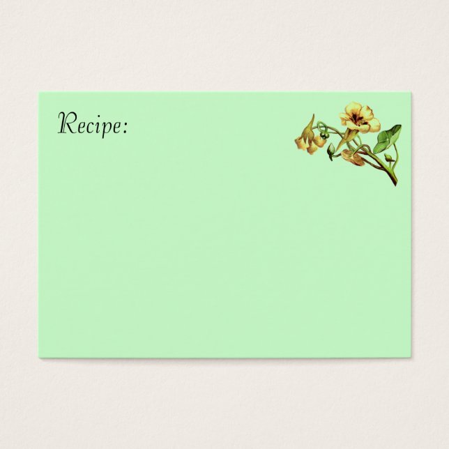 Yellow Flower Recipe Card (Front)