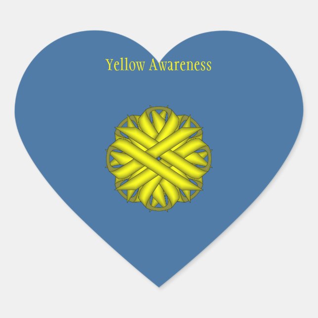 Yellow Flower Ribbon by Kenneth Yoncich Heart Sticker (Front)