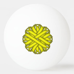 Yellow Flower Ribbon by Kenneth Yoncich Ping Pong Ball