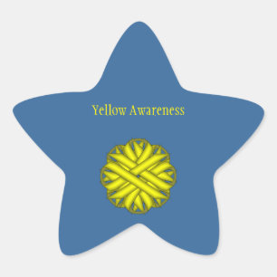 Yellow Flower Ribbon by Kenneth Yoncich Star Sticker