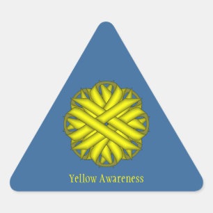 Yellow Flower Ribbon by Kenneth Yoncich Triangle Sticker