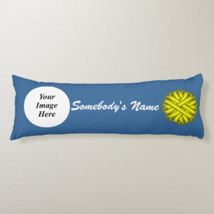 Yellow Flower Ribbon Template by Kenneth Yoncich Body Cushion