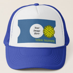 Yellow Flower Ribbon Template by Kenneth Yoncich Trucker Hat