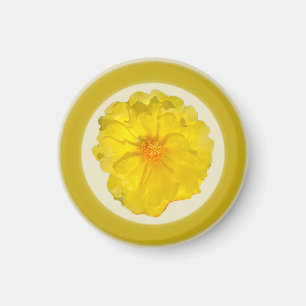  Yellow Flower Round Magnet