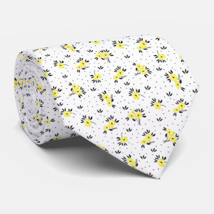 Yellow flower seamless pattern tie