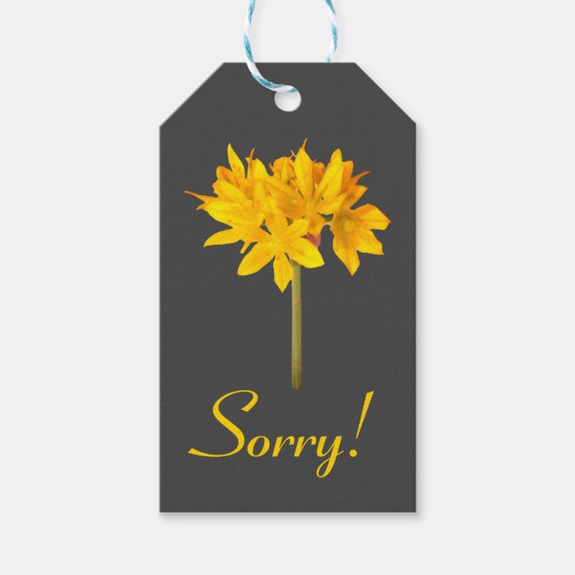 Yellow Flower Sorry Gift Tags (Front)