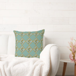 Yellow flower stamp pattern cushion