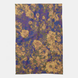 Yellow flower tea towel
