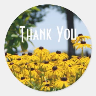 Yellow Flower Thank You Classic Round Sticker