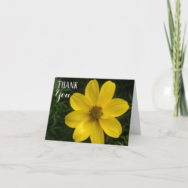 Yellow flower thank you note card (blank inside) (Front)