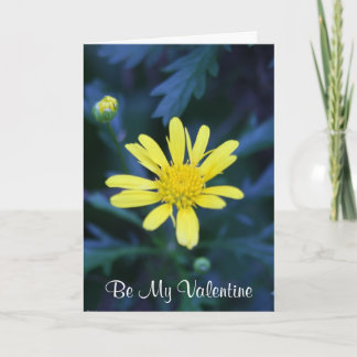 yellow flower valentines holiday card