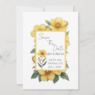 Yellow Flower Wedding Invitation