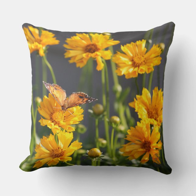 Yellow Flowered Pillow (Front)