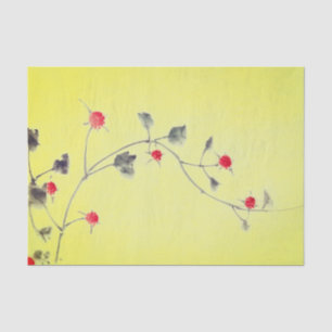 YELLOW FLOWERED Tissue Paper