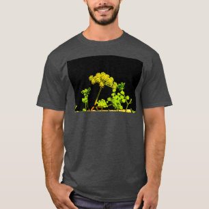 Yellow flowering plants on black background 1 T-Shirt