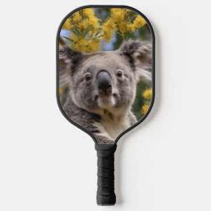 Yellow Flowering Wattle Tree With A Koala, Pickleball Paddle