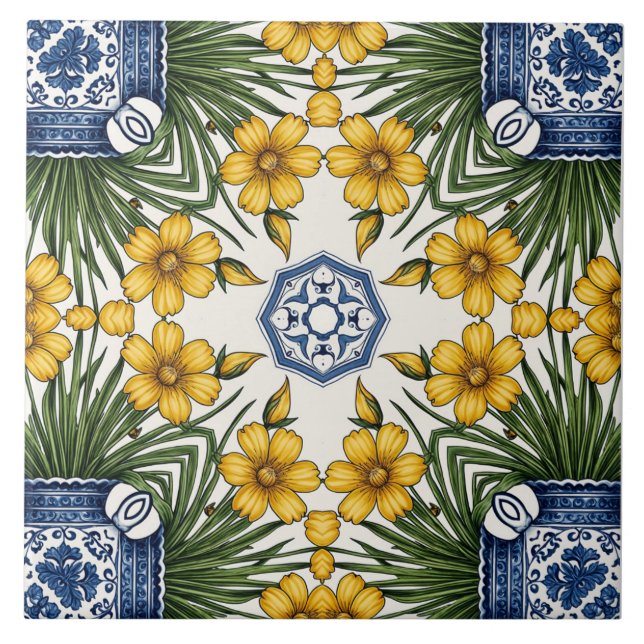 Yellow Flowers 1 Tile (Front)