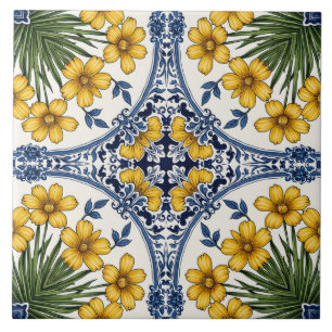 Yellow Flowers 3 Tile