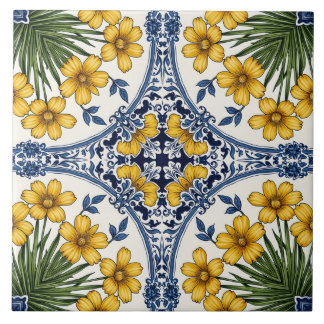 Yellow Flowers 3 Tile