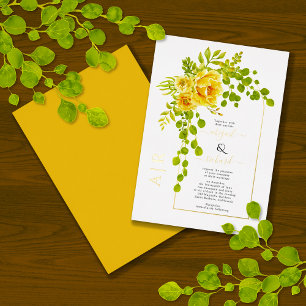 Yellow flowers and arch wedding real gold