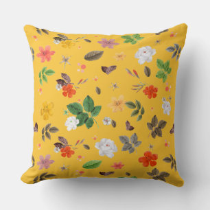 Yellow Flowers and White Roses 10 Cushion