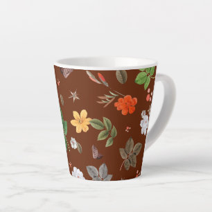 Yellow Flowers and White Roses 12 Latte Mug