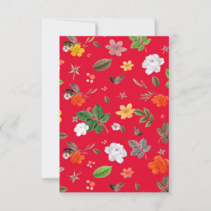 Yellow Flowers and White Roses 13 Thank You Card