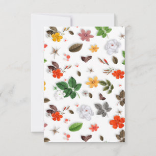 Yellow Flowers and White Roses 15 Thank You Card