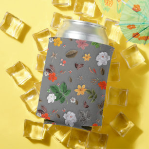 Yellow Flowers and White Roses 16 Can Cooler
