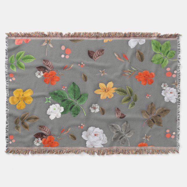 Yellow Flowers and White Roses 16 Throw Blanket (Front)