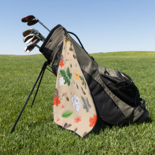 Yellow Flowers and White Roses 17 Golf Towel
