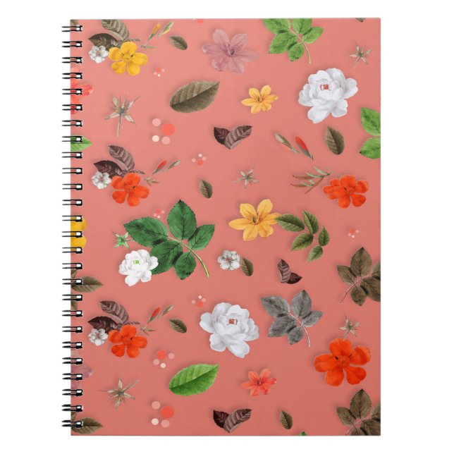 Yellow Flowers and White Roses 19 Notebook (Front)