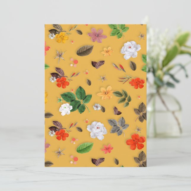 Yellow Flowers and White Roses 20 Thank You Card (Standing Front)