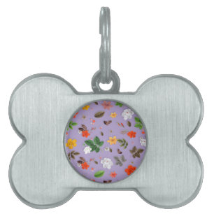 Yellow Flowers and White Roses 21 Pet ID Tag