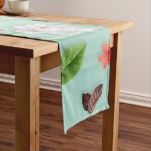 Yellow Flowers and White Roses 22 Short Table Runner